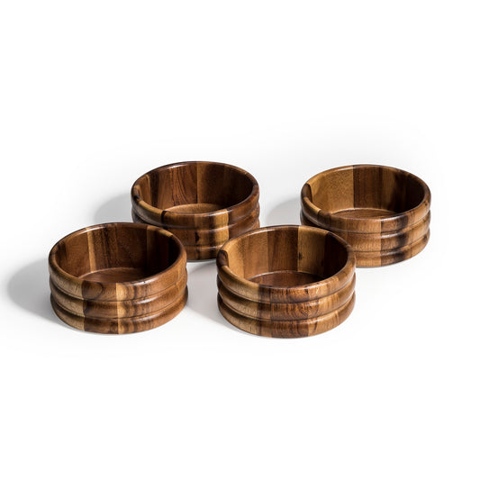 4 Piece Ribbed Bowl Set